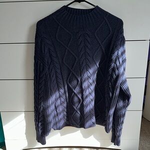 Women’s Navy Cable Knit Sweater